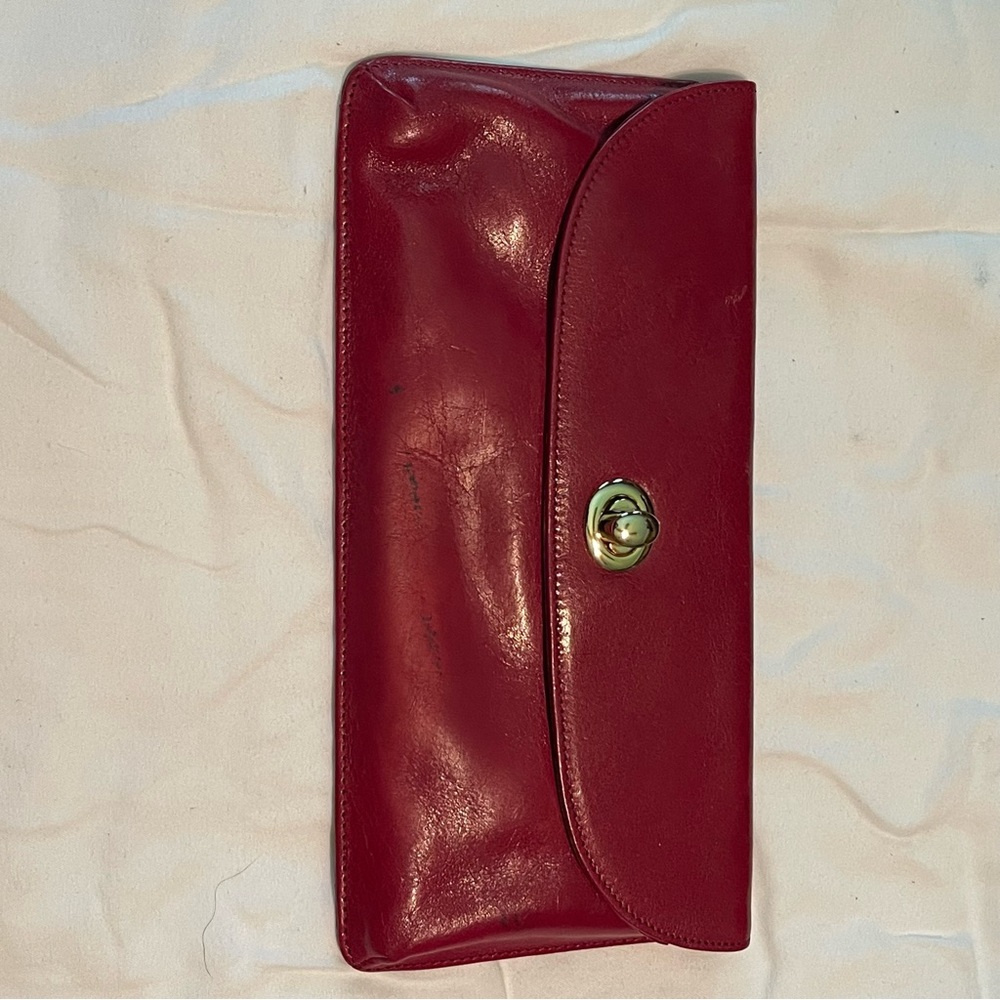 HOBO Red Leather Clutch